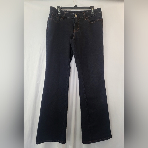 Banana Republic Curvy Fit Mid-Rise Bootcut Dark Wash Denim Blue Jeans size 31 - Picture 3 of 12